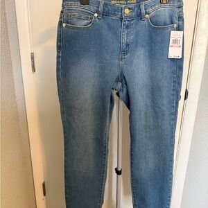 NWT Michael Kors Izzy Skinny Straight Leg Blue Jeans
